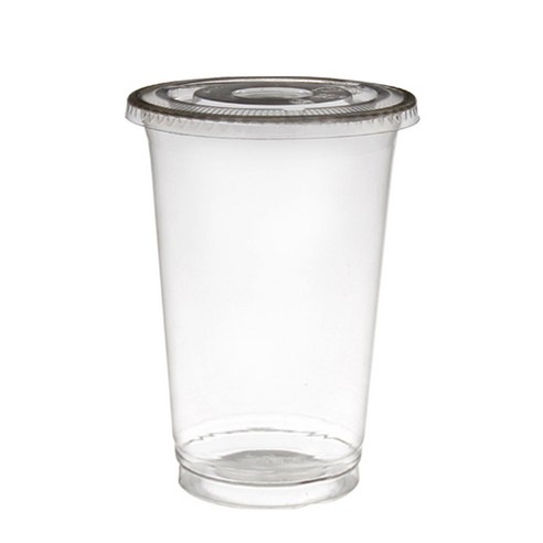 PET 아이스컵 98mm 600ml + 평뚜껑 세트, 1개입, 100세트