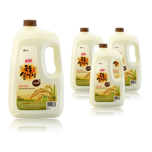 트리오 곡물설거지 주방 세제 우리쌀겨, 3L, 4개