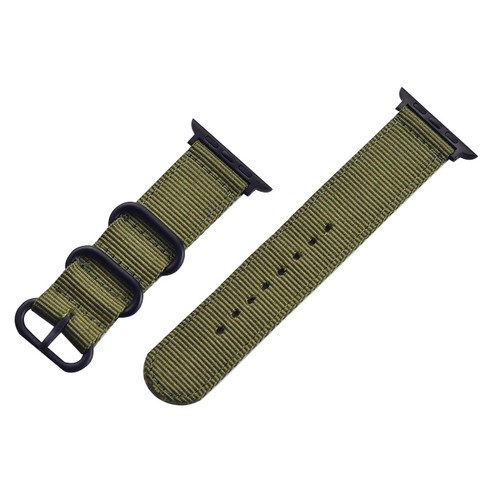 비쉐르 애플워치3/4/5/6/SE 패브릭 스포츠 밴드 (42/44mm 호환 가능), 카키, 1개