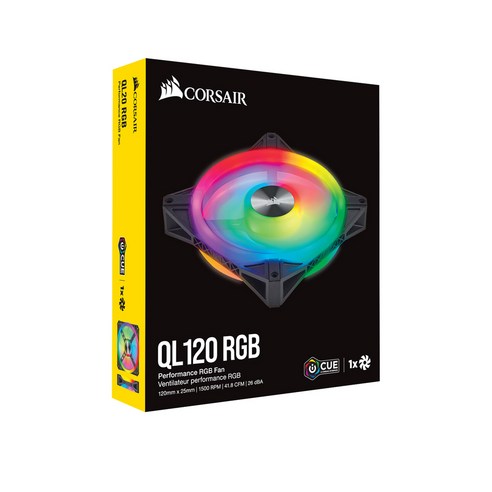 커세어 컴퓨터 팬 쿨러 ICUE QL120 RGB SINGLE PACK, 1개
