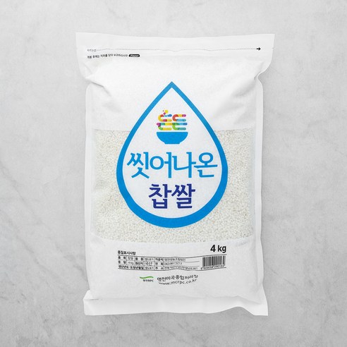 명천 씻어나온 찹쌀, 4kg, 1봉