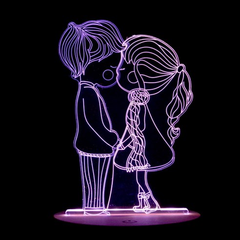 홈마인 LED 3D 무드등 2중 모형 시리즈 XX type, XX08 소년소녀