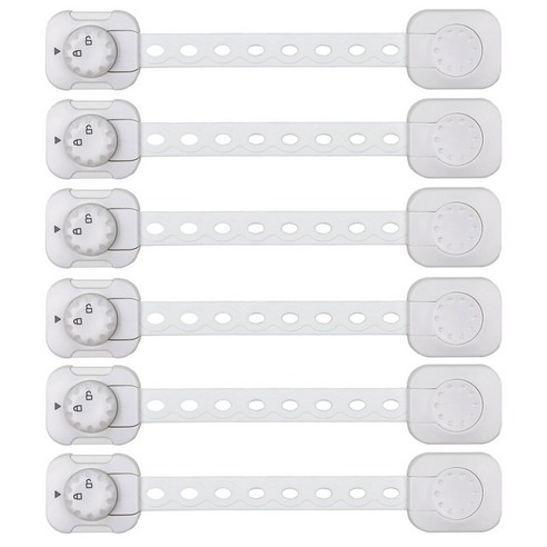 엠디글로벌 밴드형 다이얼 서랍 이중잠금장치 유아안전용품, 혼합 색상, 6개