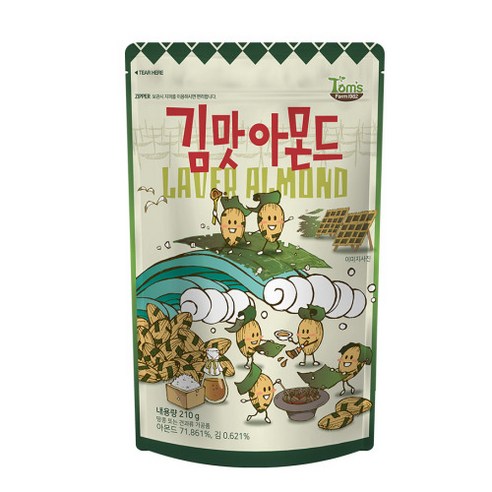 탐스팜 김맛 아몬드, 210g, 1개