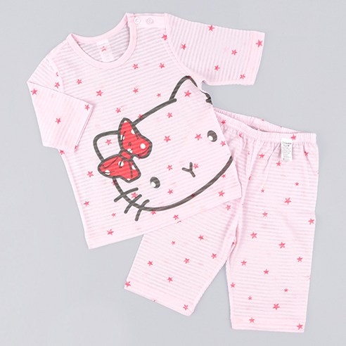 메이키즈 여아용 스타냥이 오가닉 7부 쟈가드 실내복