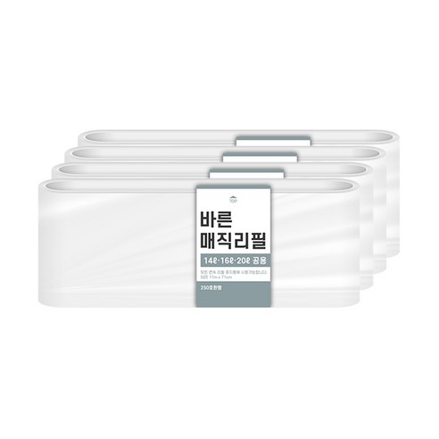 바른 매직리필 연속비닐 매직캔250호환 14/16/20L, 20L, 4개