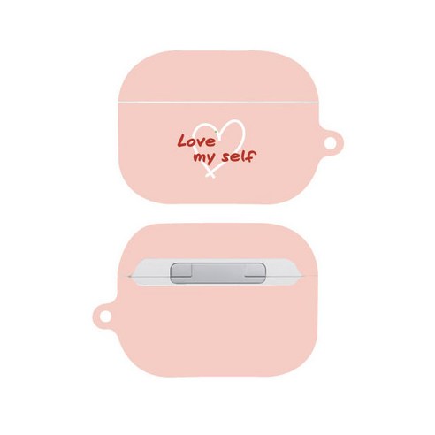 프루그나 디자인 LOVE MY SELF 에어팟프로 하드 케이스, 단일상품, 핑크