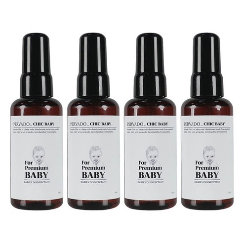 페르바도 칙베이비 아기소독제 토이클리너 살균스프레이 휴대용, 60ml, 4개