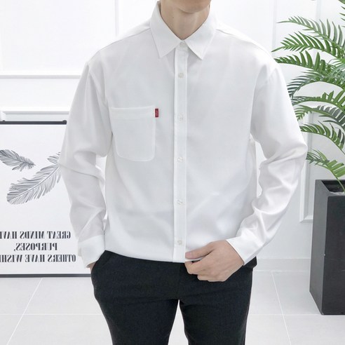 더제이엘 남성용 링클프리 무지 셔츠