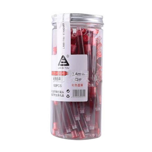 tramol 타사 호환 가능 만년필 잉크 100p, 레드, 1개