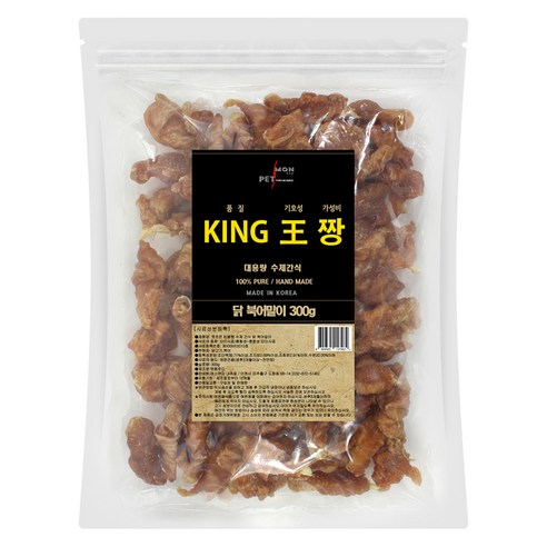 펫츠몬 킹왕짱 강아지 대용량 수제 간식 300g, 닭 + 북어말이 혼합맛, 1개