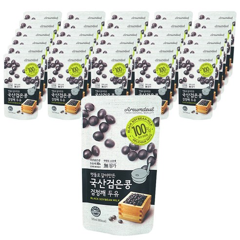 아름뜰 맷돌로 갈아만든 검은콩 검정깨 두유, 185ml, 63개