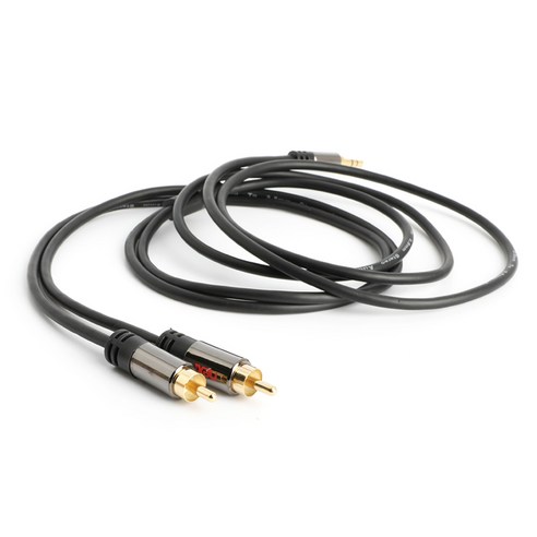  넥시 3.5mm 스테레오 AUX 1ST 2RCA 케이블 2m NX945, NX-1S2R-020, 혼합색상 