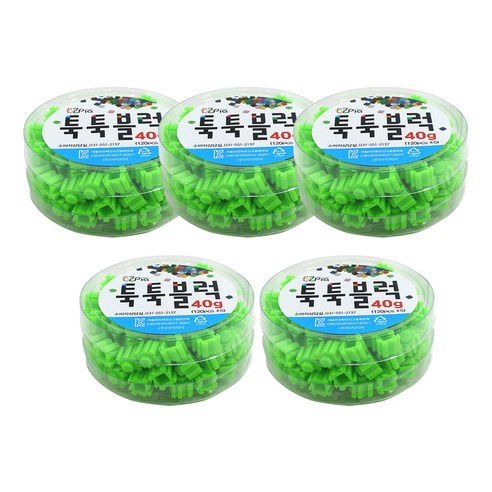 이지피아 툭툭 블럭 리필 40g 5p, 연두, 5개