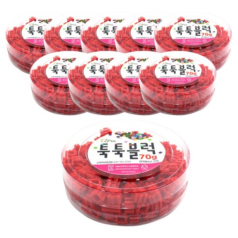 이지피아 툭툭 블럭 리필 70g 10p, 빨강, 10개