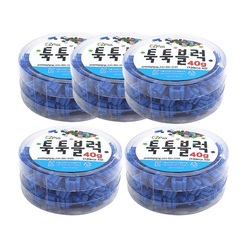 이지피아 툭툭 블럭 리필 40g 5p, 파랑, 1개