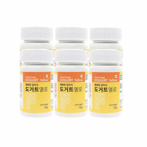 행복한 강아지 도거트 옐로 강아지 프로바이오틱스 영양제, 치즈맛, 6개