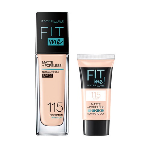 메이블린 핏미 파운데이션 30ml + 미니파데 115 아이보리 5ml 세트, 1세트