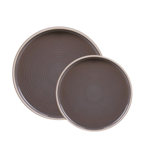 메종오브제 블랙포레스트 접시 세트 스톤그레이, 1세트, 접시 17cm + 23cm
