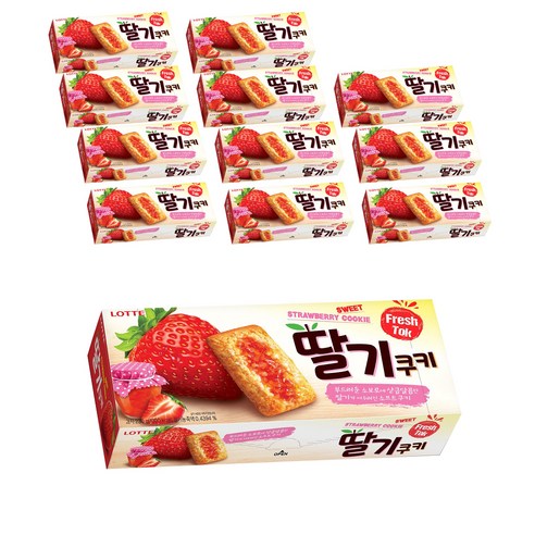 롯데제과 딸기 쿠키, 230g, 12개