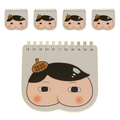 아이세움 엉덩이탐정 캐릭터 모양노트, 옐로우(엉탐), 5개