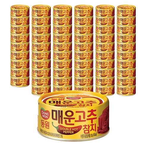 동원 매운 고추 참치 통조림, 100g, 60개