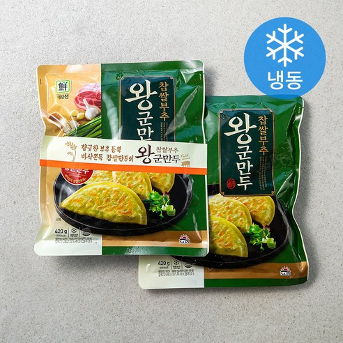 대림선 찹쌀부추 왕군만두 (냉동), 420g, 2개