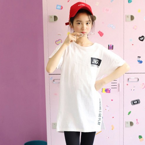 나나주니 여아용 주니 플레이 롱티, 화이트