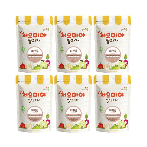 쌀과자마을 처으미야 퍼핑 과자, 밤, 6개, 50g
