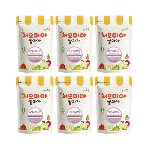 쌀과자마을 처으미야 스틱 과자, 자색고구마, 6개, 40g
