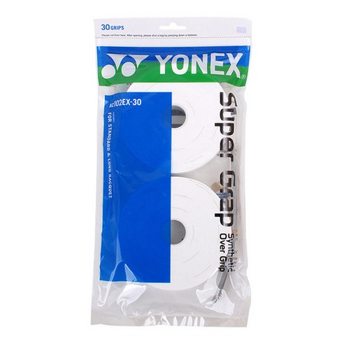 요넥스 30회분량 배드민턴 테니스 그립 AC-102EX-30, 화이트