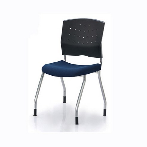 플러키 회의용 사무실 의자 팔무 고정형, 블랙 + 블루