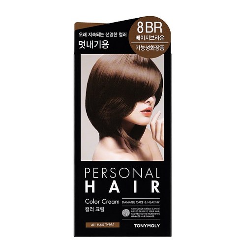 토니모리 퍼스널 헤어 컬러 크림, 8BR 베이지브라운, 1개