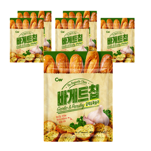청우식품 바게트칩 갈릭 & 파슬리, 400g, 6개