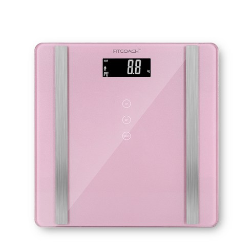 핏코치 7가지 신체 데이터 BMI 측정 체지방 체중계, FSC10, 핑크