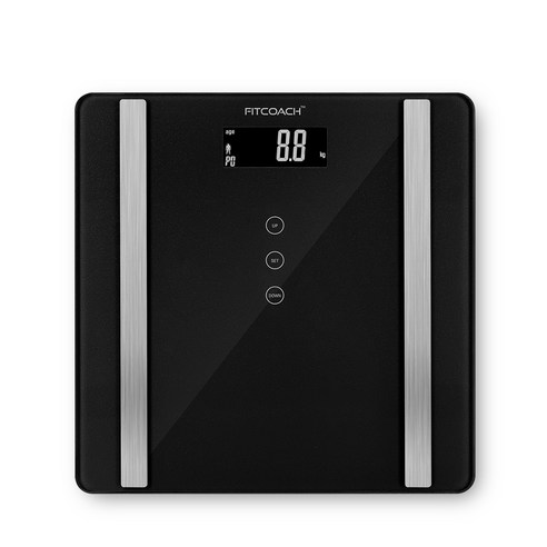 핏코치 7가지 신체 데이터 BMI 측정 체지방 체중계, FSC10, 블랙, 1개