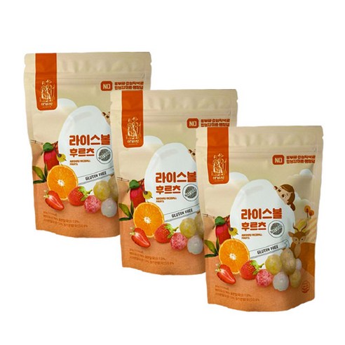 아비삭 라이스볼, 후르츠, 3개, 30g