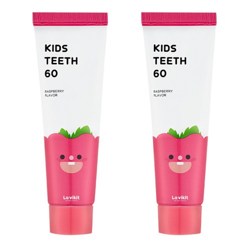 라비킷 키즈티스60 저불소 유아치약, 60g, 2개