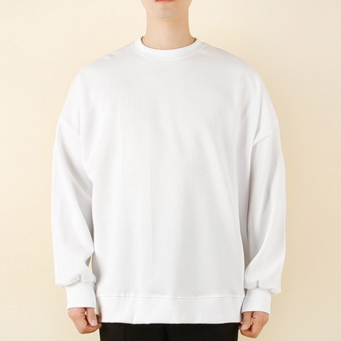 빌락트 남녀공용 오버핏 박스핏 무지 맨투맨 티셔츠