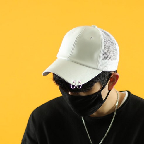 아이엠캡 Unfact 피어싱 레더 메쉬캡
