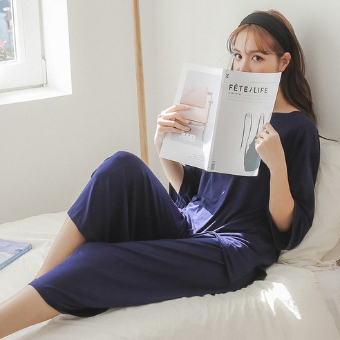 하늘하늘 여성용 모달 투피스 잠옷 홈웨어