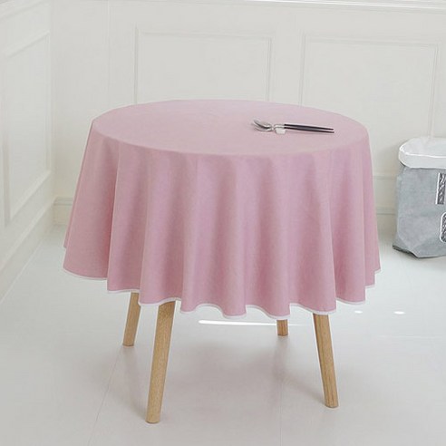 원형 식탁보 무지, 인디핑크, 테이블 90cm용(140 x 140 cm)