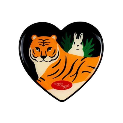위글위글 하트 그립톡 휴대폰 거치대, Tiger, 1개