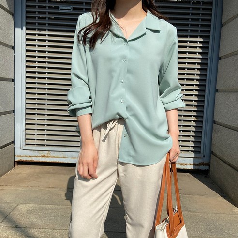 블라우스  제이에이치스타일 오픈 카라 블라우스 JHROK128