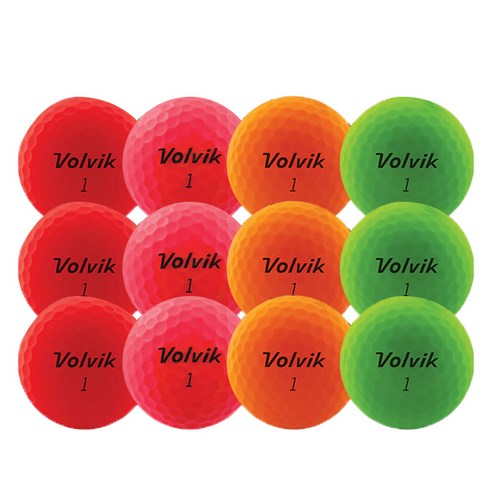 볼빅 2020 NEW VIVID 3L 무광 컬러 골프볼 4종 x 3p세트, 그린, 오렌지, 레드, 핑크, 1세트