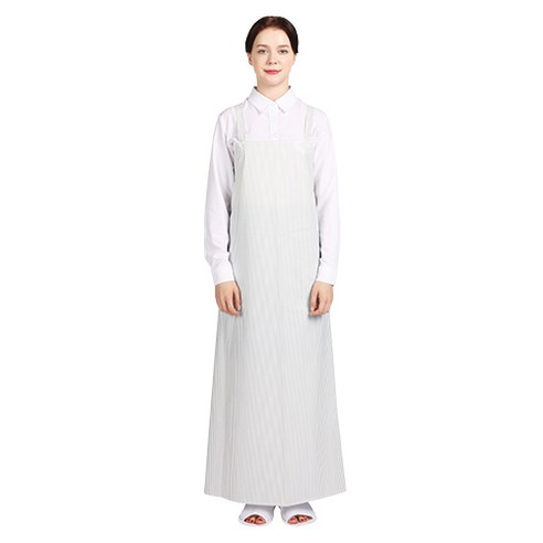 웰프런 우레탄 방수앞치마 스트라이프 대, 무광 화이트, 1개