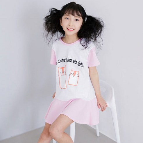 잭키드 여아 프렌즈 캣 원피스