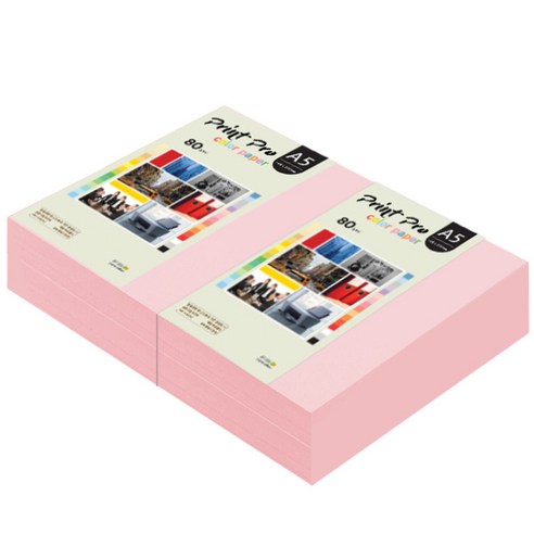종이문화 프린트 프로 칼라 복사용지 No 23 코스모스핑크 80g, A5, 1000개