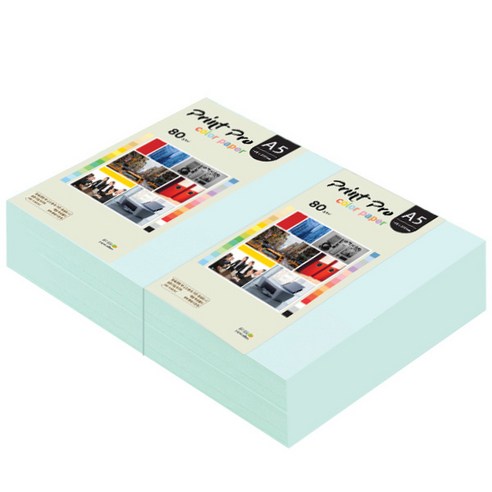 종이문화 프린트 프로 칼라복사지 No.15 아쿠아블루 80g, A5, 1000개