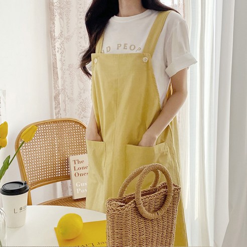 보리맘 린넨 멜빵 임부원피스 E79